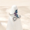 Brass Pave Clear Cubic Zirconia Cuff Rings RJEW-V013-01P-1