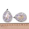 Natural Shell Polymer Clay Rhinestone Pendants KK-F868-20P-01-3