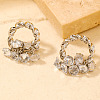 Chic Fashionable Luxe Women's Brass Rhinestone Twisted Stud Earrings LQ2144-2-1