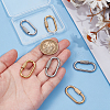 6Pcs 2 Colors 304 Stainless Steel Screw Carabiner Lock Charms STAS-UN0060-77-4