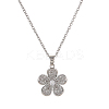 Fashionable Brass Full Crystal Rhinestone Flower Necklace for Women BV1149-3