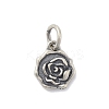925 Sterling Silver Flower Charms with Jump Rings and 925 Stamp STER-M021-02AS-02-1