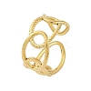 Oval 304 Stainless Steel Open Cuff Ring for Women RJEW-Z083-03G-01-4