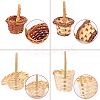 8Pcs 4 Style Mini Rattan Bamboo Baskets DJEW-FG0001-18-4