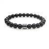Natural Obsidian Round Beaded Stretch Bracelets for Men Women FS-WG77712-09-1