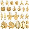 24Pcs 12 Styles Ion Plating(IP) 201 & 304 Stainless Steel Pendants STAS-SC0009-37-1
