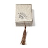 Wood Covered with Linen Cloth Pendant Necklace Boxes OBOX-XCP0001-04-1