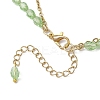 Natural Amethyst Chip & Glass & 304 Stainless Steel Handmade Link Chain Double Layer Necklaces for Women NJEW-JN05363-02-5
