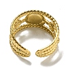 Ion Plating(IP) 304 Stainless Steel Open Cuff Rings RJEW-C079-14G-4