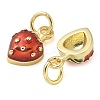Real 18K Gold Plated Brass Enamel Charms KK-K392-02G-2