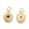 Brass Micro Pave Cubic Zirconia Pendants KK-P187-16C-G-2