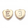 Brass Micro Pave Clear Cubic Zirconia Charms KK-N231-234E-NF-2