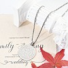 201 Stainless Steel Religion Flat Round Pendant Box Chain Necklaces for Women Men LS-NJEW-R013-08P-1