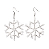 Glass Snowflake Dangle Earrings EJEW-MZ00253-3