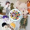 72Pcs 12 Colors 1-hole Alloy Horn Buttons DOLL-FG0001-05-5