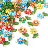 36Pcs 6 Style Glass Seed & Acrylic Connector Charms PALLOY-TA00220-2