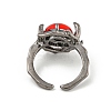 Oval Alloy Rhinestone Solitaire Ring LS-RJEW-Z048-06B-01-3