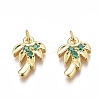 Brass Micro Pave Green Cubic Zirconia Charms X-ZIRC-O035-14G-1
