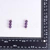 10Pcs Triple Natural Amethyst Round Beaded Connector Charms PALLOY-SW00003-01-8
