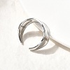 304 Stainless Steel Open Cuff Rings for Women RJEW-H261-05P-2