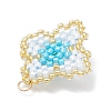 3Pcs 3 Colors Handmade Glass Seed Beaded Quatrefoil Pattern Pendants PALLOY-MZ00965-5