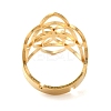Hollow Flower 304 Stainless Steel Adjustable Rings for Women RJEW-N048-06G-3