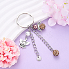 Glass Pearl & Alloy Keychian KEYC-YW00155-01-1