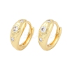 Rack Plating Brass Micro Pave Clear Cubic Zirconia Hoop Earrings KK-A224-21G-1