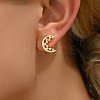 Fashionable Moon Brass Stud Earrings LQ5104-1