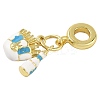 2Pcs 2 Colors Brass Enamel European Dangle Charms KK-FS0001-81-2