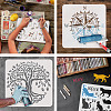 3Pcs 3 Styles PET Hollow Out Drawing Painting Stencils DIY-WH0394-0015-4