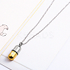 Medical Theme Pill Shape 304 Stainless Steel Pendant Necklaces with Cable Chains JS1441-1-3