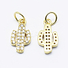 Brass Micro Pave Cubic Zirconia Charms ZIRC-G130-26G-01-NR-2