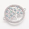 Brass Micro Pave Cubic Zirconia Links ZIRC-F048-58P-1