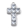 304 Stainless Steel Micro Pave Cubic Zirconia Pendants STAS-Z121-48P-1