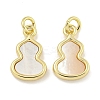 Brass Pave Sea Shell Gourd Charms KK-Q820-16G-1