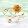 PincushionAlloy Arm Cuff Bangles for Girl Women AJEW-A063-01B-G-3