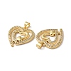 Rack Plating Brass Micro Pave Clear Cubic Zirconia Pendants KK-F853-15G-2