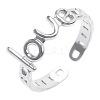 Romantic 304 Stainless Steel Word Love Open Cuff Rings for Women Men UD4454-1-1