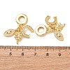 Rack Plating Brass Micro Pave Cubic Zirconia European Dangle Charms KK-P270-02E-G-1-3