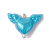 Acrylic Heart & Wings Charms PALLOY-JF03639-3