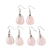 Natutal Rose Quartz Dangle Earrings EJEW-F343-A07-1