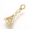 Brass Micro Pave Cubic Zirconia Pendants ZIRC-G107-15G-2