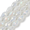 Opaque Solid Color Electroplate Glass Beads Strands EGLA-N013-J6mm-B03-1