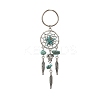 Alloy Magnesite Synthetic Turquoise Keychain HJEW-JKC01248-3