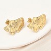 304 Stainless Steel Leaf Stud Earrings EJEW-K268-68G-1