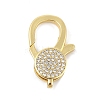 Brass Micro Pave Clear Cubic Zirconia Lobster Claw Clasps KK-P299-05G-1