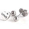Tarnish Resistant 201 Stainless Steel Barbell Cartilage Earrings EJEW-R147-28-3