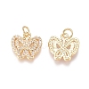 Brass Micro Pave Clear Cubic Zirconia Charms ZIRC-I036-14G-1