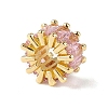Rack Plating Brass Micro Pave Cubic Zirconia Beads KK-C019-01G-2